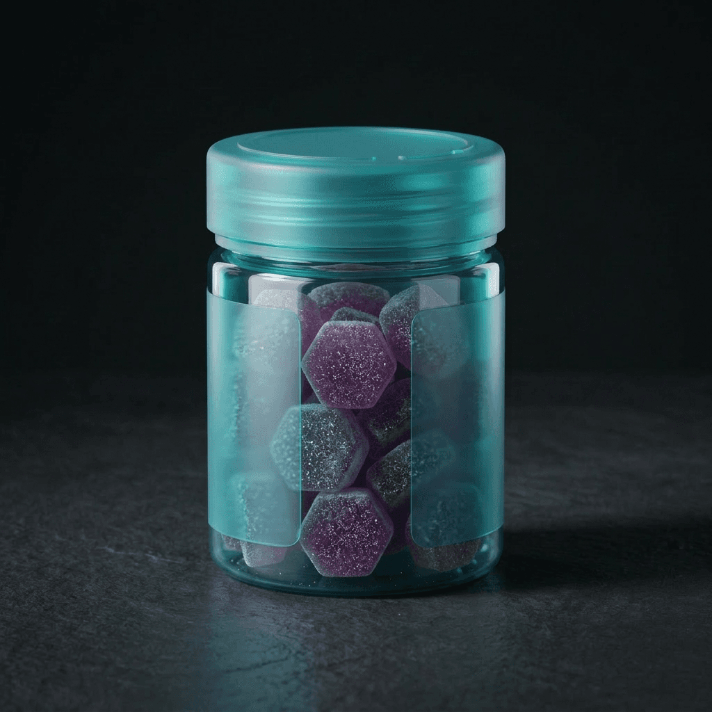 Cyan jar, blank panels — Grapefruit Lime