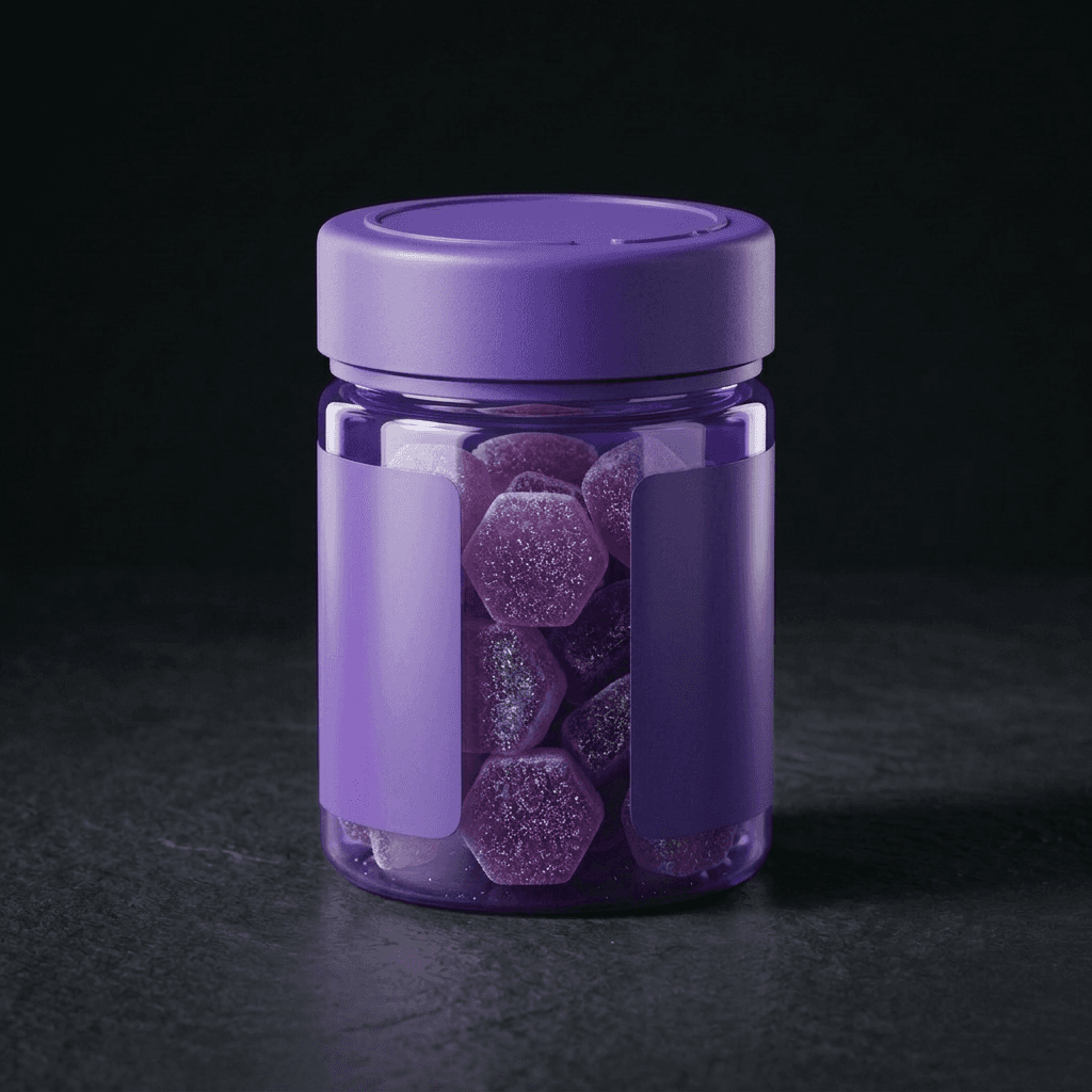 Violet jar, blank panels — Grape Strawberry